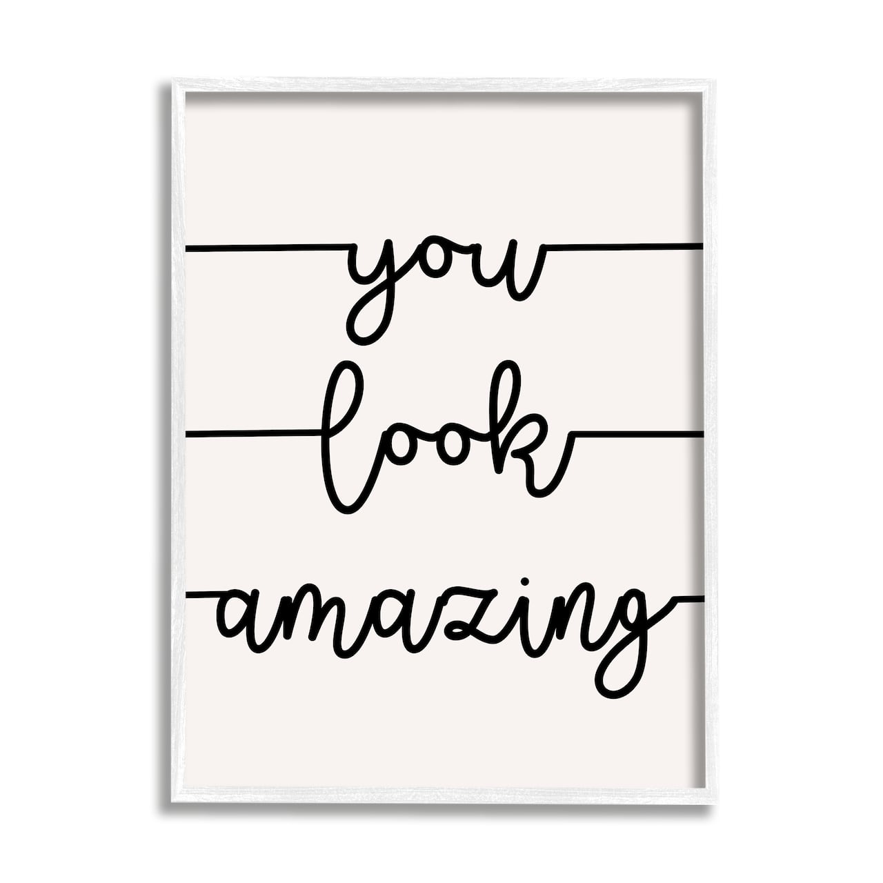 Stupell Industries You Look Amazing Phrase Abstract Line Typography Framed Wall Art